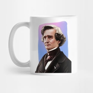 French Composer Hector Berlioz - pink blue - illustration Mug